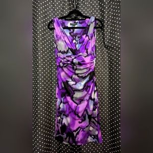 Ralph Lauren Silky Purple & Silver Cocktail Dress Size 4